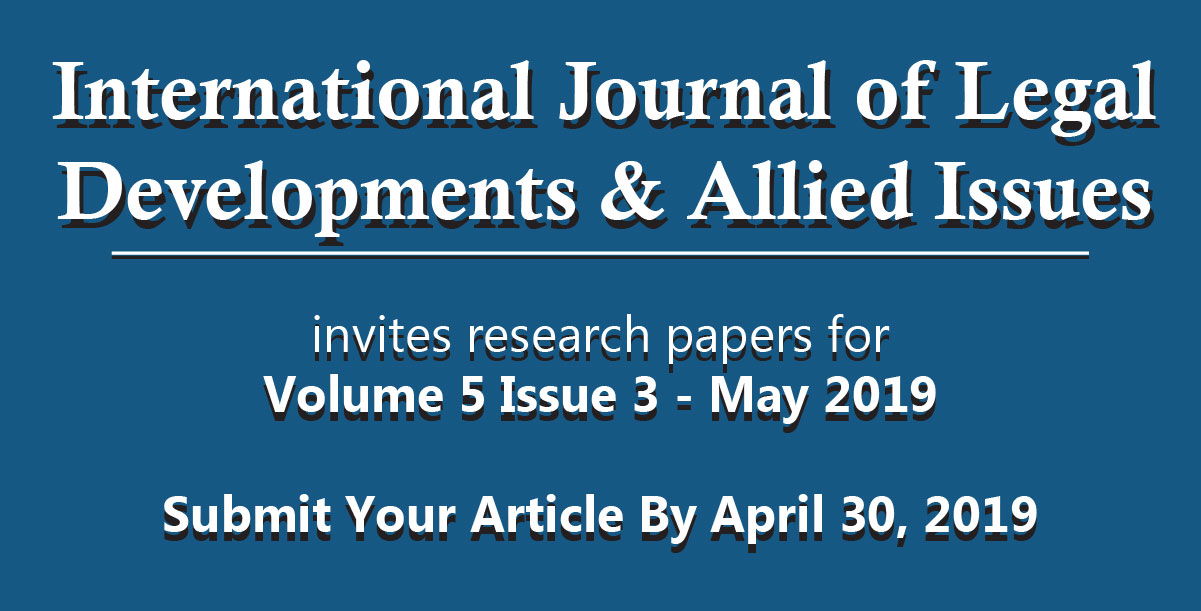 CALL FOR PAPERS: INTERNATIONAL JOURNAL OF LEGAL DEVELOPMENTS AND ALLIED ...